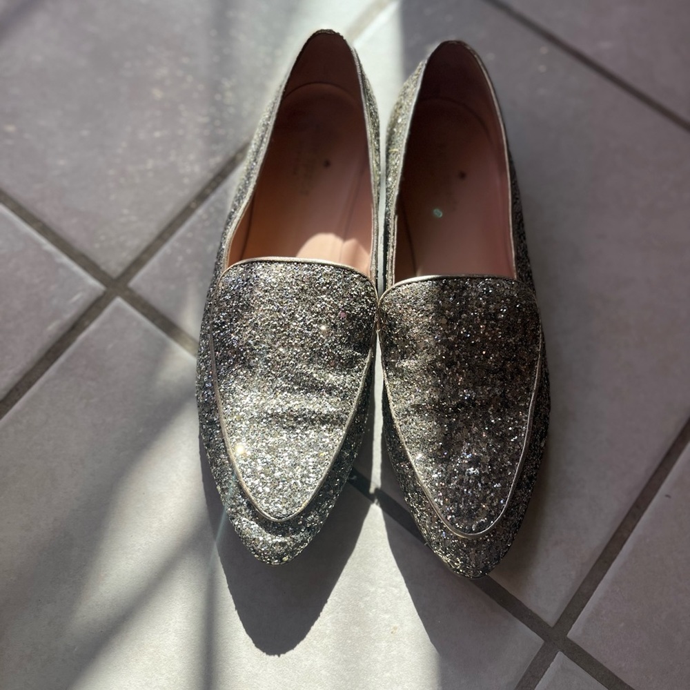 Kate Spade glitter calliope loafers
